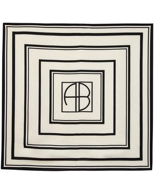 Anine Bing York Monogram Scarf - Black