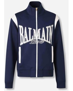 Balmain Long Wool Coat - Blue