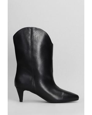 GISÉL MOIRÉ Enea High Heels Ankle Boots - Black