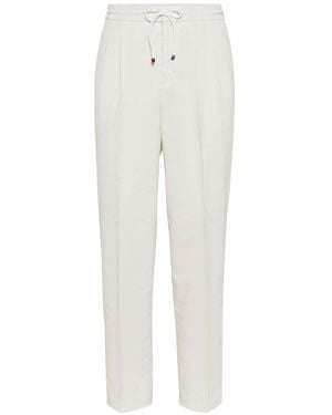 Brunello Cucinelli Velvet Pants - White