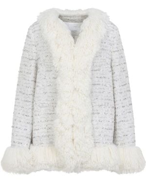 Giambattista Valli Short Coat With Textured Fabric - White