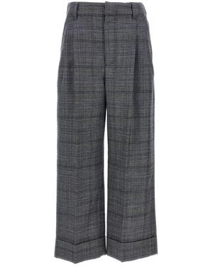 Brunello Cucinelli Pied De Poule Wool Pants - Grey