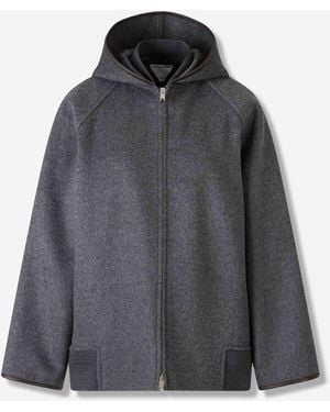 Bottega Veneta Short Hooded Coat - Grey