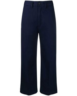Ralph Lauren Wide-Leg Cropped Chinos - Blue