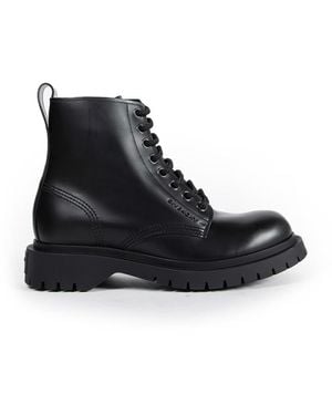Givenchy Leather Lace-Up Boots - Black