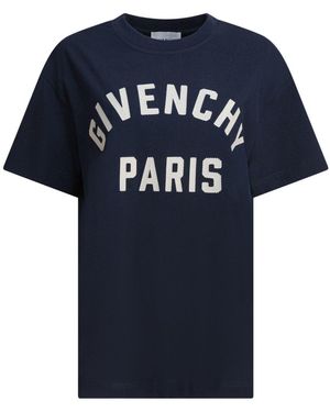 Givenchy T-Shirt With Paris Logo - Blue