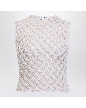 Alaïa Knotted Sleeveless Tank Top - White