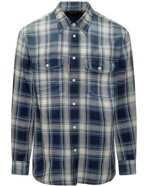 DSquared² Blue Chequered Shirt