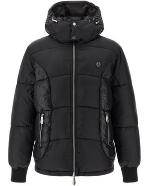 Philipp Plein Logo Patch Down Jacket - Black