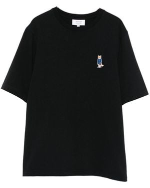 Maison Kitsuné Dressed Fox Cotton T-Shirt - Black