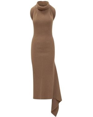 Victoria Beckham Sleeveless High Neck Dress - Brown