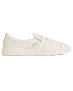 Bottega Veneta Sawyer Braided Slip On Trainers Shoes - Natural