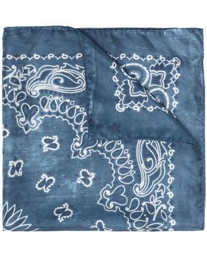 Golden Goose Golden Foulard Paisley Print Silk - Blue