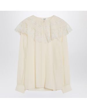 Chloé Ivory Crêpe Shirt - Natural