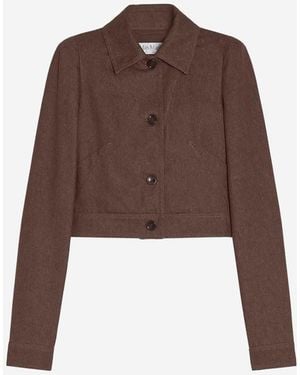 Max Mara Cropped Denim Jacket - Brown