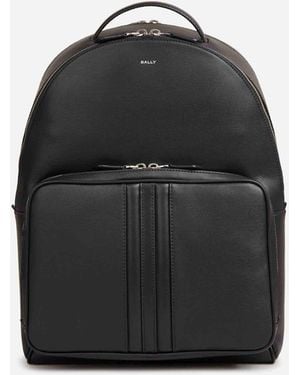 Bally Leather Logo Backpack - Black