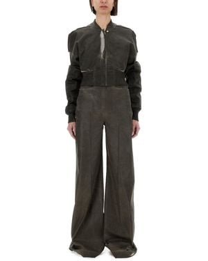Rick Owens Flight Jkt" Cropped Bomber Jacket - Black