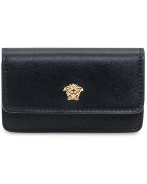 Versace Leather Keychain With Medusa - Black