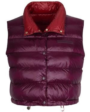Patrizia Pepe Short Sleeveless Double-Face Down Jacket/Velvet - Purple