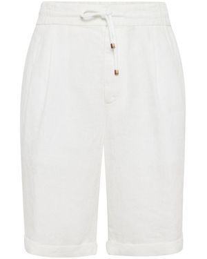 Brunello Cucinelli Linen Bermuda Shorts - White