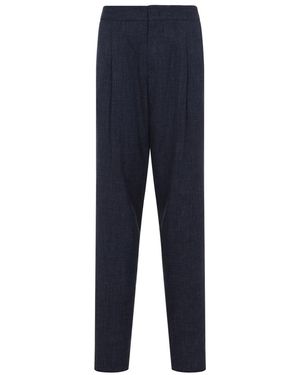 Giorgio Armani Parisian Night Virgin Wool Pants - Blue
