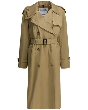 Burberry "Castleford" Cotton Trench Coat - Natural