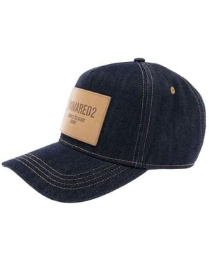 DSquared² Baseball Cap With Logo Patch On The Front And Logo Lettering On The Rear - Blue