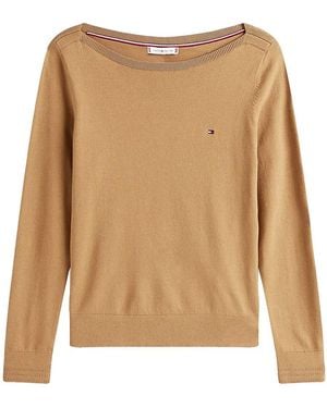 Tommy Hilfiger Stitch Boat Neck - Natural