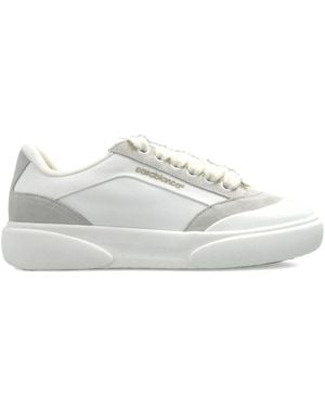 CASABLANCA Leather Sneakers With Suede Insert On The Heel - White