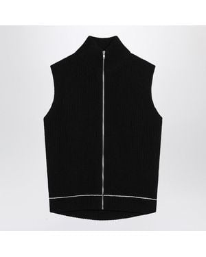 MM6 by Maison Martin Margiela Vest With Zip - Black