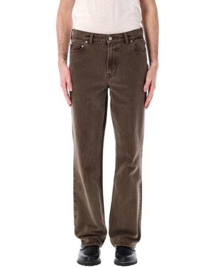 Our Legacy High-Rise Straight-Leg Denim Pants With Five-Pocket Design - Gray