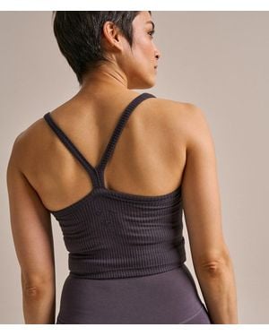 BAM Rib Gathered Crop Top - Black