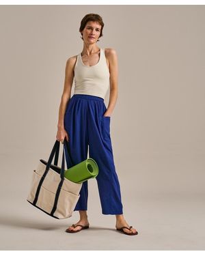 BAM Linen Tulip Leg Trouser - Blue