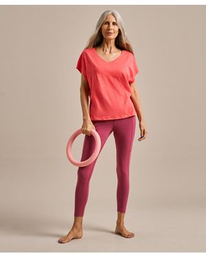 BAM V Neck Relaxed T-Shirt - Red