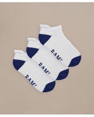 BAM Boo Contrast Trainer Socks 3 Pairs - Blue