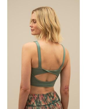 BAM Mallea Twist Back Crop Top - Green
