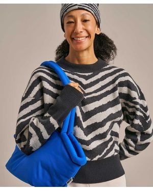 BAM Throw On Knitted Crew Neck Jumper - Blue