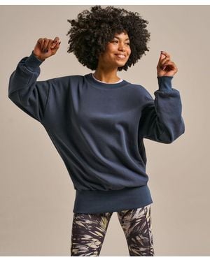 BAM Longline Pleated Back Sweatshirt - Blue