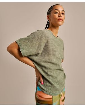 BAM Breathable Cotton Gauze Fluidity Top - Green