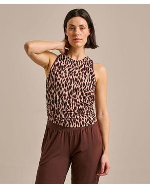 BAM Air Tie Back Yoga Vest Top - Brown