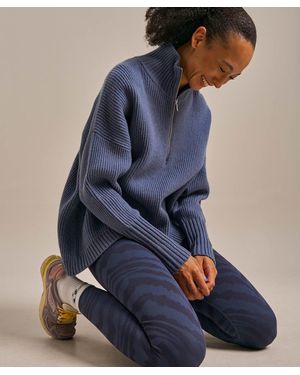BAM Embrace Zip Neck Knit - Blue