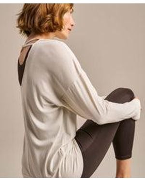 BAM Clothing Open Back Long Sleeve Top Oat Milk - Natural