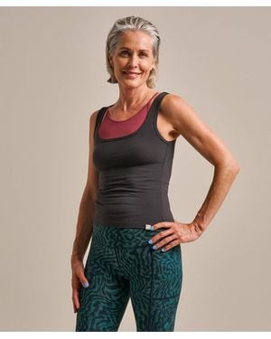 BAM Square Neck Active Rib Vest Top - Black