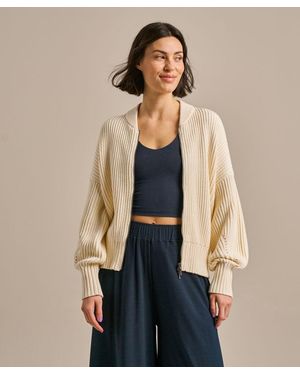 BAM Organic Cotton Full Zip Knitted Bomber - Blue
