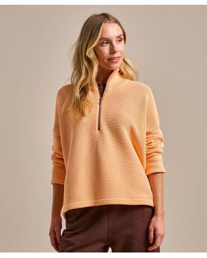 BAM Ribbed Half Zip Jumper - Brown