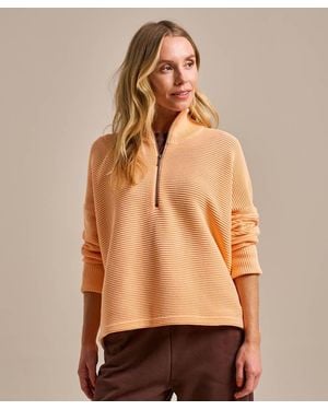 BAM Ribbed Half Zip Jumper - Brown