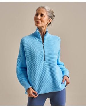 BAM Ribbed Half Zip Jumper - Blue