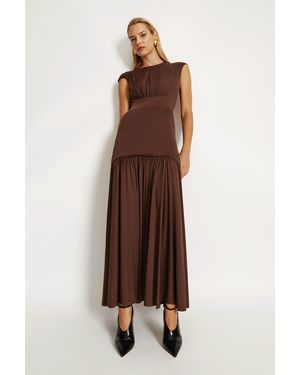 Bardot Annaise High Neck Maxi Dress - Brown