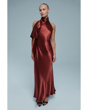 Bardot Sierra Drape Front Maxi Dress - Red