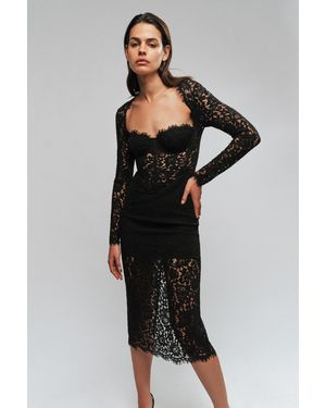 Bardot Clarissa Lace Corset Midi Dress - Black